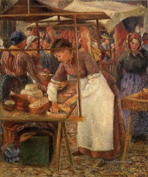  1883 Works - the pork butcher 1883 Camille Pissarro